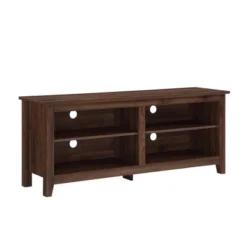 Transitional 4 Cubby Wood Open Storage TV Stand For TVs Up To 65"- Saracina Home -Quality Furniture Store GUEST b9ce9b3d c9e3 4cd0 ada4 ca03526caed5