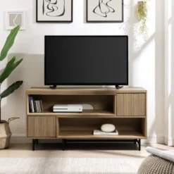 Modern Reeded Door Extendable TV Stand For TVs Up To 50" - Saracina Home 18 Modern Reeded Door Extendable TV Stand For TVs Up To 50" - Saracina Home -Quality Furniture Store GUEST bf94a3de 05cc 4e30 8008 521b3ccde76b