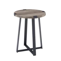 Wrightson Urban Industrial Faux Wrap Leg Round Side Table - Saracina Home -Quality Furniture Store GUEST c0dad188 2808 4653 a67c 8188c7921417