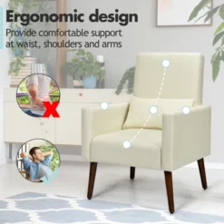 Tangkula 2-in-1 Upholstered Rocking Chair With Wood Leg & Pillow Relax Sofa Chair Light Grey/Beige/Dark Gray -Quality Furniture Store GUEST c2648639 0b43 4898 a8fe 51b7d8c995be