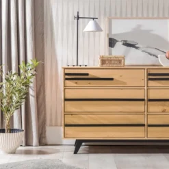 Modern 6 Drawer Double Dresser With Long Handles - Saracina Home 28 Modern 6 Drawer Double Dresser With Long Handles - Saracina Home -Quality Furniture Store GUEST c279e89d b229 43e8 ad31 a6553ffcc546
