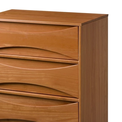 Mid-Century Modern Contoured 5 Drawer Chest Of Drawers - Saracina Home 16 Mid-Century Modern Contoured 5 Drawer Chest Of Drawers - Saracina Home - Image 14