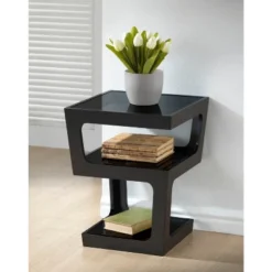 Clara Modern End Table With 3 Tieglass Shelves Black - Baxton Studio 7 Clara Modern End Table With 3 Tieglass Shelves Black - Baxton Studio -Quality Furniture Store GUEST c4bf1ebc ed46 455a 84c1 69ad1ed6b5c5