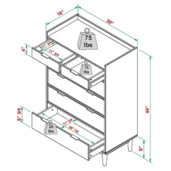Mid-Century Modern Solid Wood 6 Drawer Vertical Dresser - Saracina Home -Quality Furniture Store GUEST c61ba0fa 135e 47de 9250 5e732e67fd91
