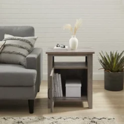 Transitional Classic Windowpane Storage Side Table - Saracina Home -Quality Furniture Store GUEST cbb37e54 c745 4571 a7b5 4aeb205775c7