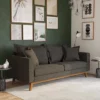 Maryan Pillowback Wood Stretcher Sofa Gray Linen - Room & Joy -Quality Furniture Store GUEST ceb9c872 31c9 4312 9325 2998940d3a4d