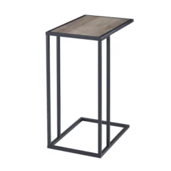 23" Modern Rectangle Two-Tone C Side Table With Metal Base - Saracina Home -Quality Furniture Store GUEST d20774fc 5fe4 4fa9 bf5f cf9fd585efd4