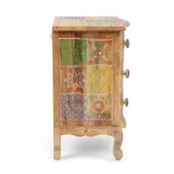 Ailey Handcrafted Boho Mango Wood 3 Drawer Nightstand Natural - Christopher Knight Home -Quality Furniture Store GUEST d2a0da4f 2eb2 4284 a2b1 540f55b08a0f