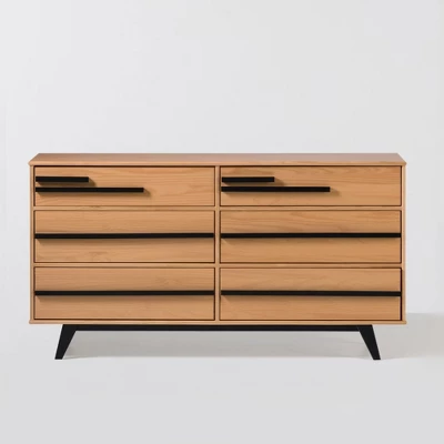 Modern 6 Drawer Double Dresser With Long Handles - Saracina Home 20 Modern 6 Drawer Double Dresser With Long Handles - Saracina Home - Image 18