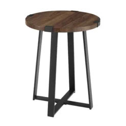 Wrightson Urban Industrial Faux Wrap Leg Round Side Table - Saracina Home -Quality Furniture Store GUEST de11acff 57fb 43ae ba23 8b22beb8247c