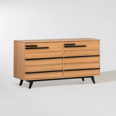 Modern 6 Drawer Double Dresser With Long Handles - Saracina Home 4 Modern 6 Drawer Double Dresser With Long Handles - Saracina Home - Image 2
