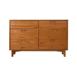 Mid-Century Modern Groove Wood 6 Drawer Dresser - Saracina Home -Quality Furniture Store GUEST df73fcb6 1e74 4709 ae75 c24412f90be1