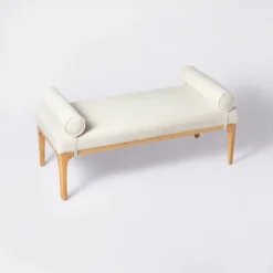 Randolph Bench With Bolster Pillows Linen - Threshold™ Designed With Studio McGee -Quality Furniture Store GUEST df9c0bbe 939e 489c adae 0e3b5fe3d6f7