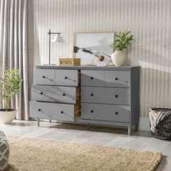Stiva Classic Mid-Century Modern Horizontal 6 Drawer Dresser - Saracina Home -Quality Furniture Store GUEST e847531c 2c4a 4097 aef2 3432f53dd370