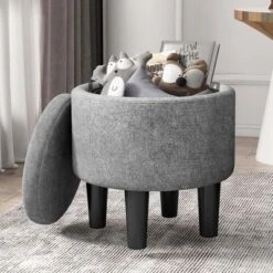 Costway Modern Accent Chair With Ottoman Armchair Barrel Sofa Chair With Footrest Grey -Quality Furniture Store GUEST eb1fb0c7 75fa 4140 af2a e80c8f4cbdc0