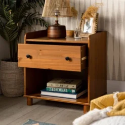 Set Of 2 Katie Transitional Tray Top 1 Drawer Solid Wood Nightstands Caramel - Saracina Home 17 Set Of 2 Katie Transitional Tray Top 1 Drawer Solid Wood Nightstands Caramel - Saracina Home -Quality Furniture Store GUEST eb23e422 fbb6 4cbe 9d79 eccf62732510