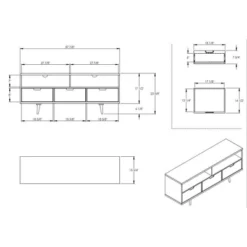 Cara Mid-Century Modern 3 Drawer TV Stand For TVs Up To 65" - Saracina Home -Quality Furniture Store GUEST eddff1d9 3448 4181 a60a 1b127bbf16df