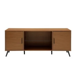 2 Door Mid-Century Modern Wood Storage TV Stand For TVs Up To 65" - Saracina Home -Quality Furniture Store GUEST ef4808bd 6d36 452d a035 37eb52642cdf