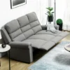 HOMCOM Recliner Sofa Couch With Easy Pull Handles And Adjustable Footrest, 3 Seater Sofa Modern Couch, Gray -Quality Furniture Store GUEST f46da0ef 33d1 4257 9d82 621811f937e2