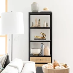 Console Table With Woven Rattan Shelf Black - Threshold™ Designed With Studio McGee -Quality Furniture Store GUEST f71b8141 512b 4383 9135 4f0d694163bd