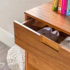 Mid-Century Modern Groove Wood 6 Drawer Dresser - Saracina Home -Quality Furniture Store GUEST fcb730ab 9952 4f83 9614 24322242cf6c