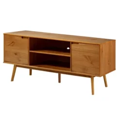 Solid Wood Mid-Century Modern TV Stand For TVs Up To 65" - Saracina Home -Quality Furniture Store GUEST fd509bbf 79ac 4220 8d53 15707906feef